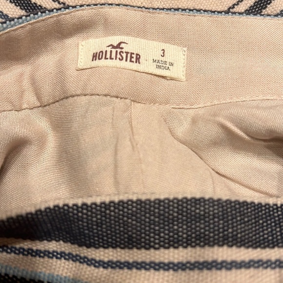 Hollister Blue & Tan Chevron Striped A-Line Mini Skirt, Size 3 - Picture 8 of 9